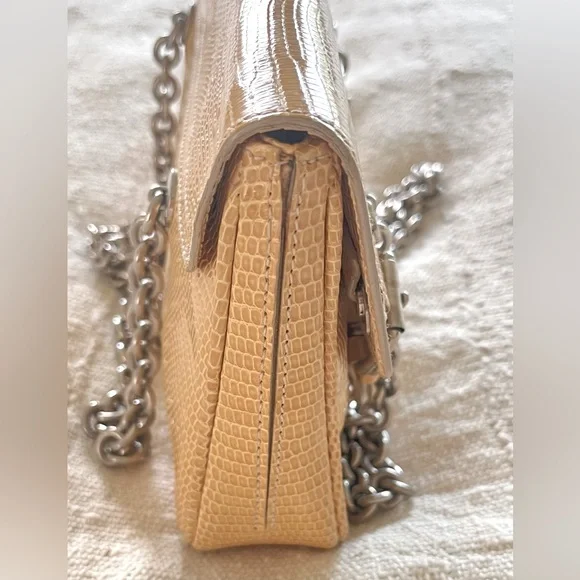 Authentic Vintage Ralph Lauren Collection lizard Skin Chain Handle Handbag - Picture 13 of 16